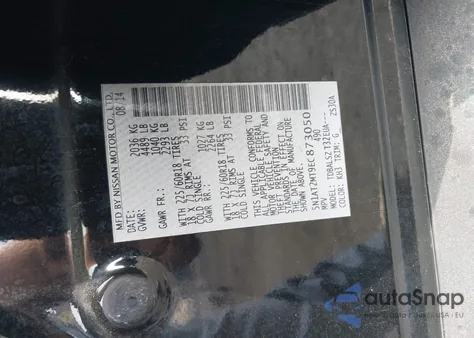 2014 Nissan Rogue Sl from USA, damaged, VIN 5N1AT2MT9EC873050